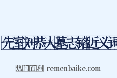 先室刘恭人墓志铭近义词是什么意思的图片